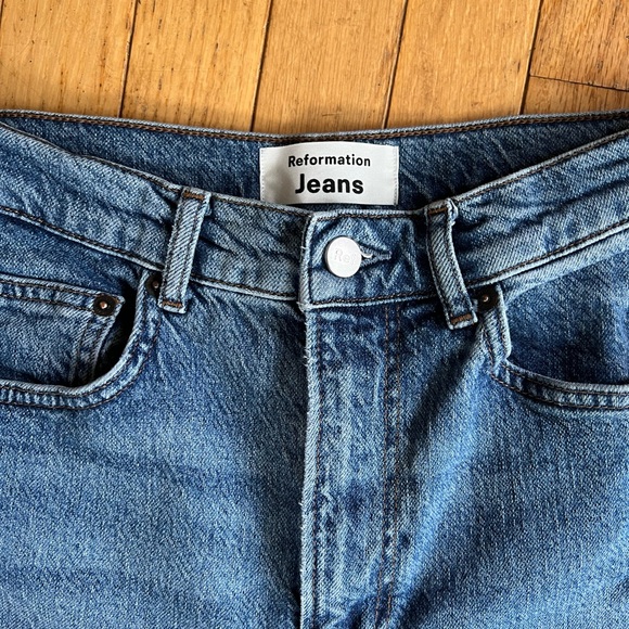 COPY - Reformation | Peyton slit hem high rise boot cut jean | Palermo wash | s… - Picture 5 of 13